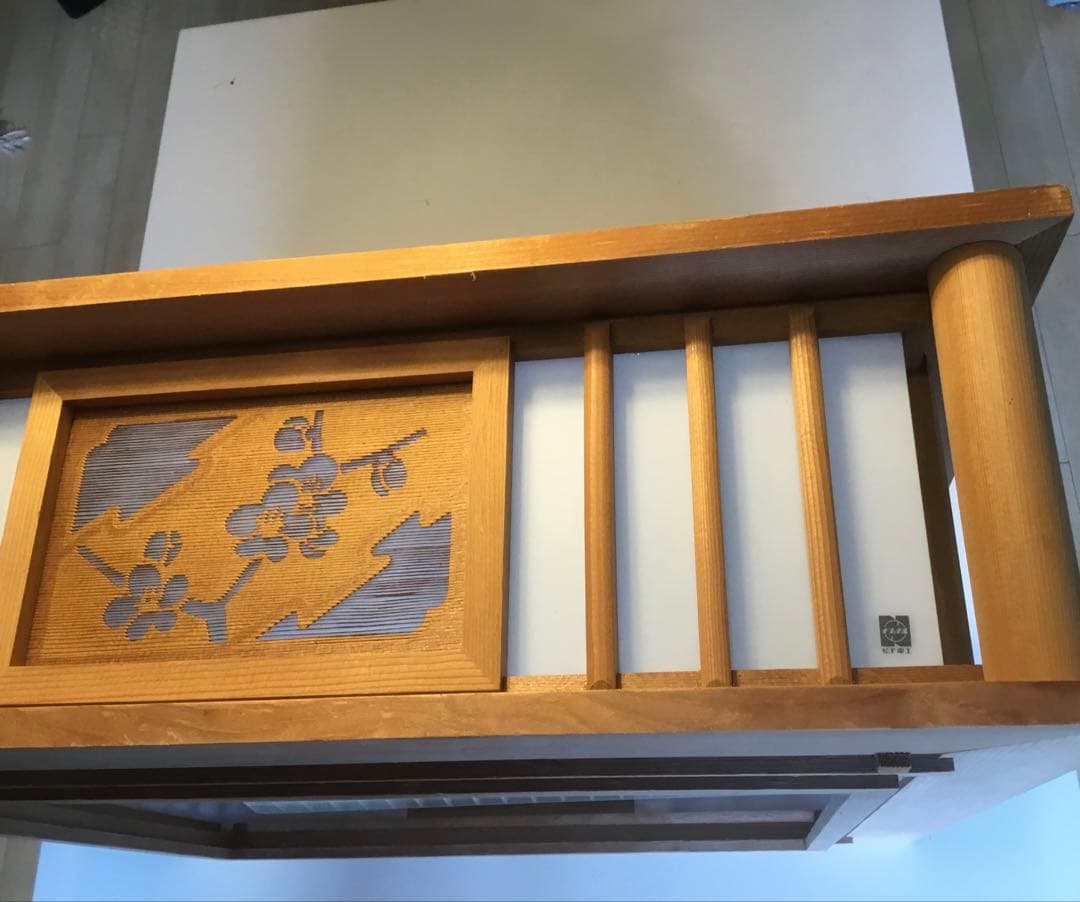 木製花彫刻LEDシーリングライト ライト新品