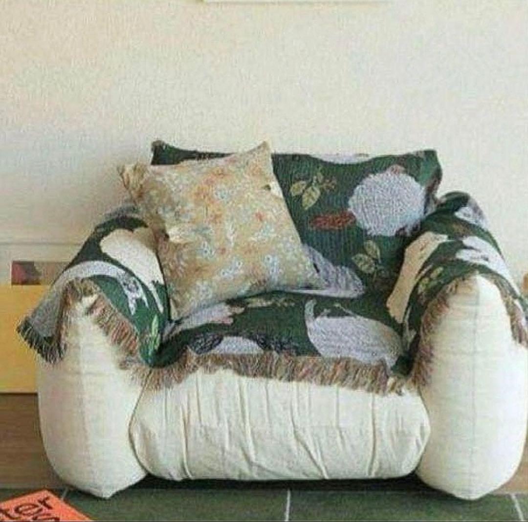 新品　松尾ミユキ　ゴブラン　タペストリーラグ　キャット＆リーフ　猫　ねこ　ネコ