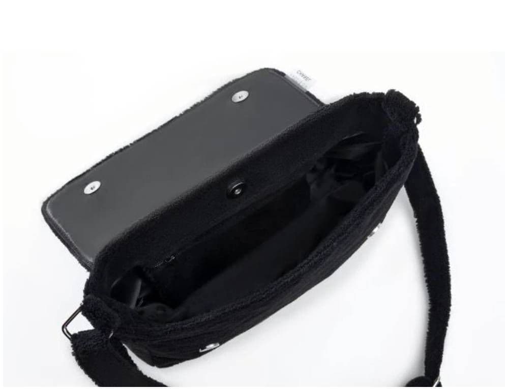 あんころ ショルダーバッグ パイル生地 ブラック ノベルティ