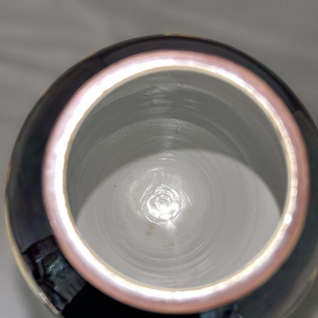 九谷焼　東方四十吉　花器　唐草