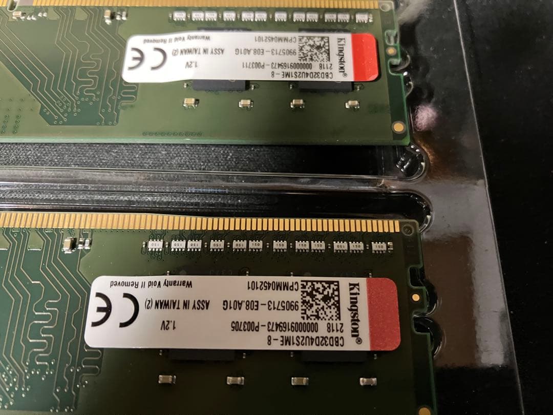 pc、メモリDDR-4、3200、8GB×2（デュアルチャンネル）計16GB