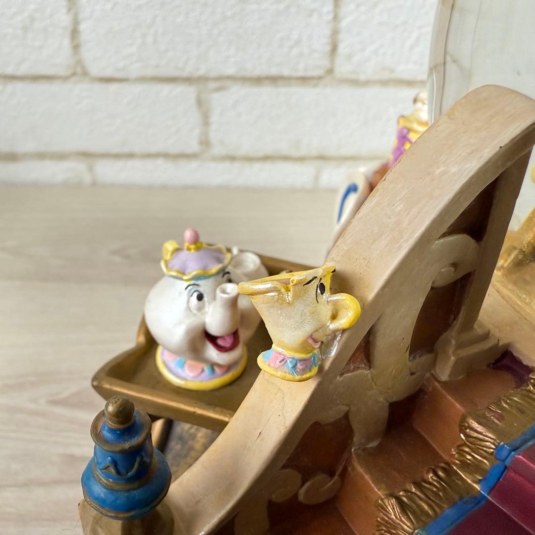 希少 廃盤品★ディズニー 美女と野獣 ライトアップ スノーグローブ スノードーム