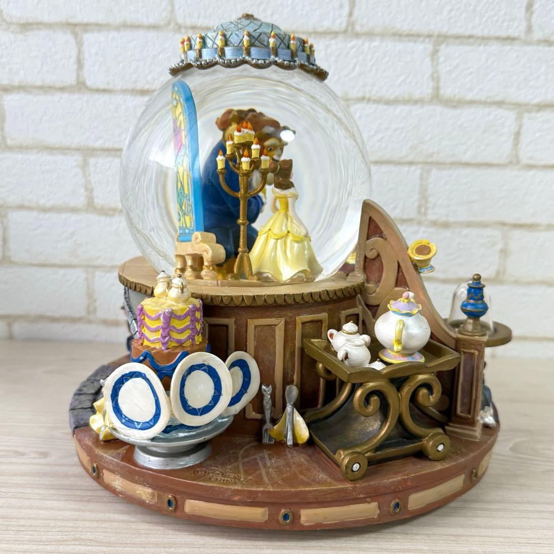 希少 廃盤品★ディズニー 美女と野獣 ライトアップ スノーグローブ スノードーム