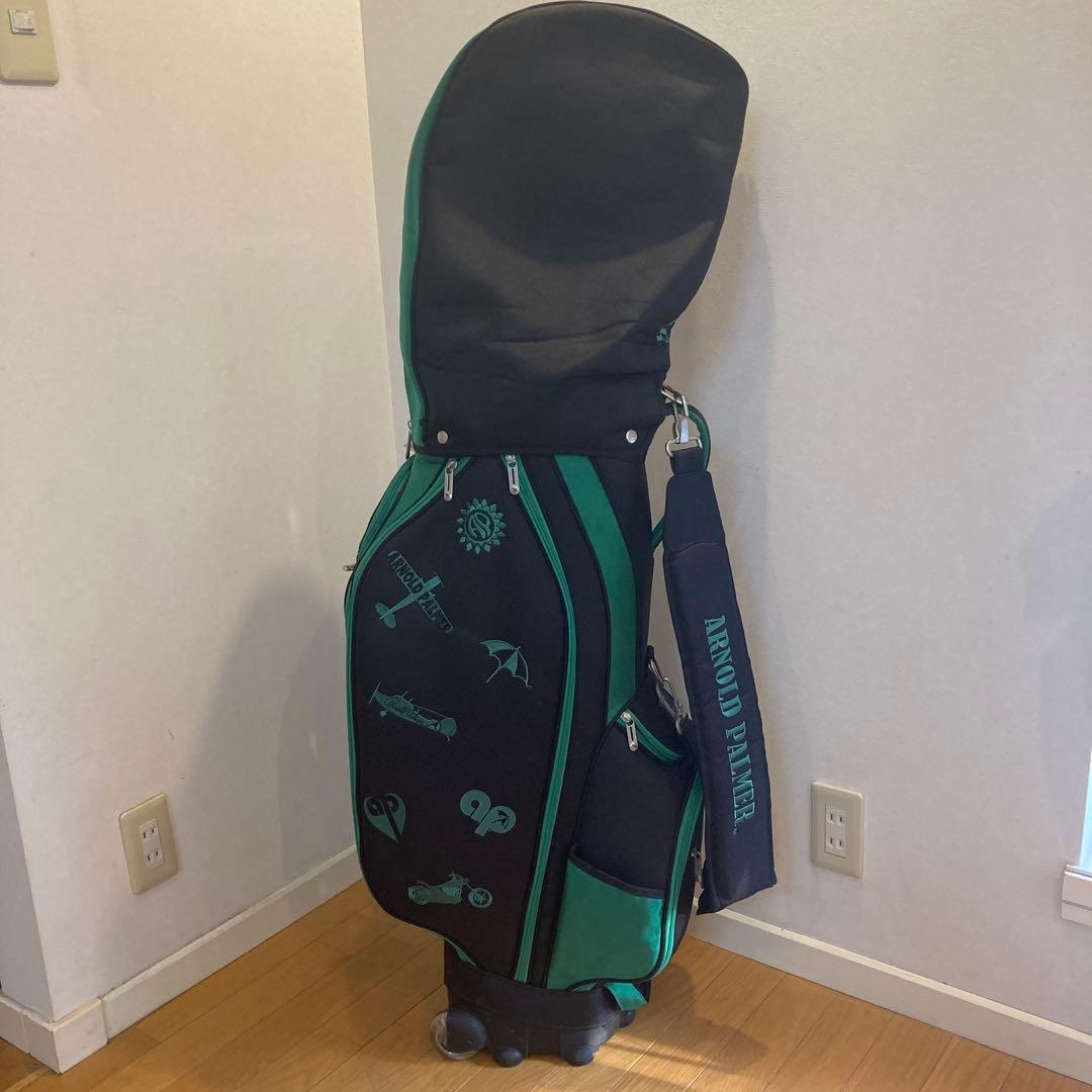 アーノルドパーマー キャディバッグ 黒色×緑色×黄色