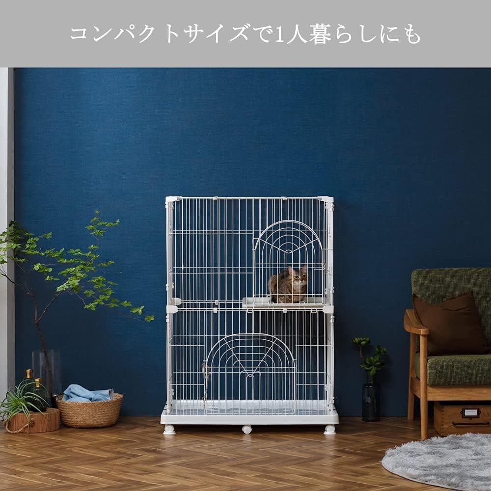 アイリス オリジナルペットケージ 2段 ホワイト 猫2段ホワイト PEC-902