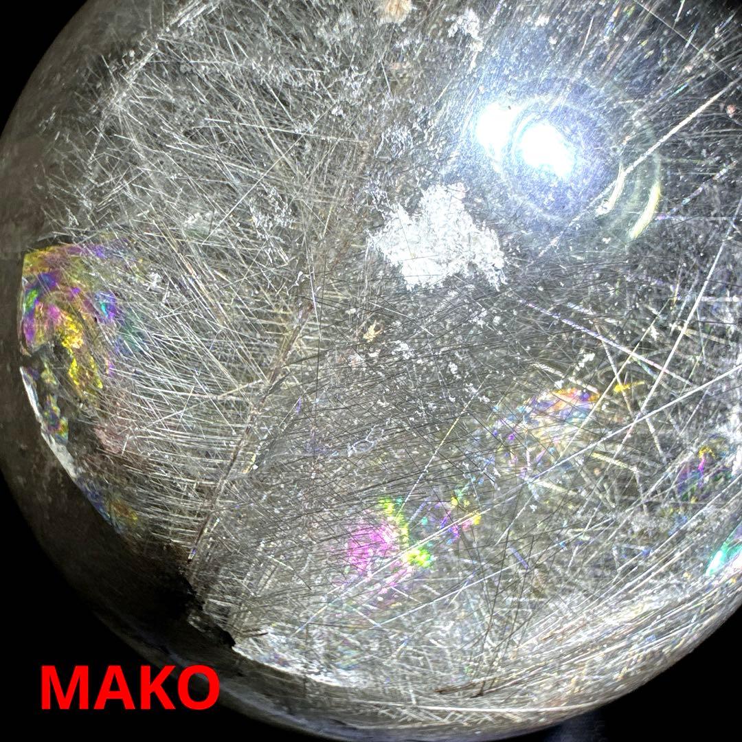 M1806☆ルチルクォーツ丸玉62mm328g☆天然石　原石☆N50807-B