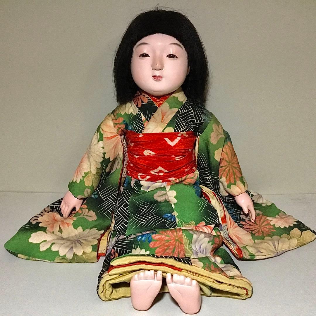 市松人形◆松乾斎 / まつ毛 / 50㎝◆抱き人形 お座り人形 大正ロマン