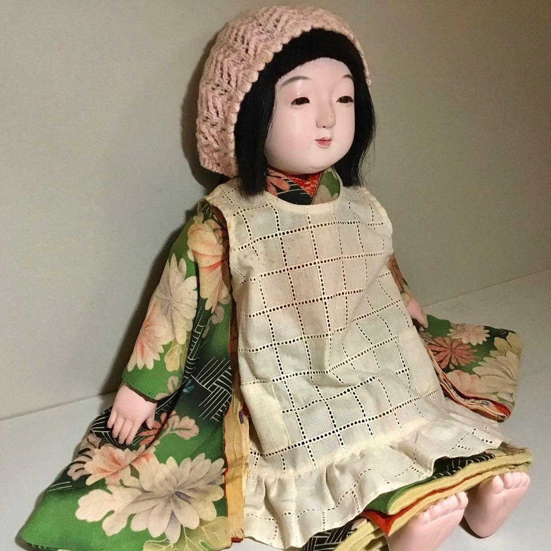 市松人形◆松乾斎 / まつ毛 / 50㎝◆抱き人形 お座り人形 大正ロマン