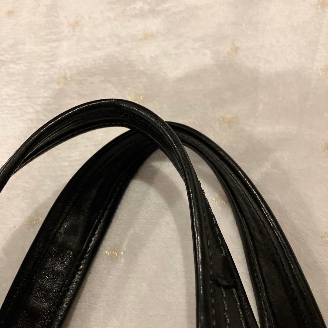 美品　COACH 黒 レザー ワンショルダーバッグ 半月　ストラップ付　保存袋