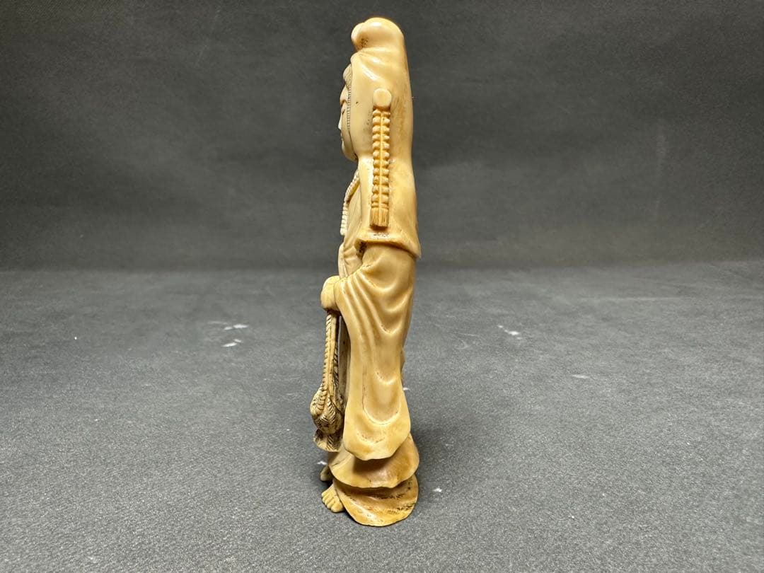 極上　置物　時代物　元禄美人　天然素材　アンティーク　和彫　骨董　飾り物古美術品