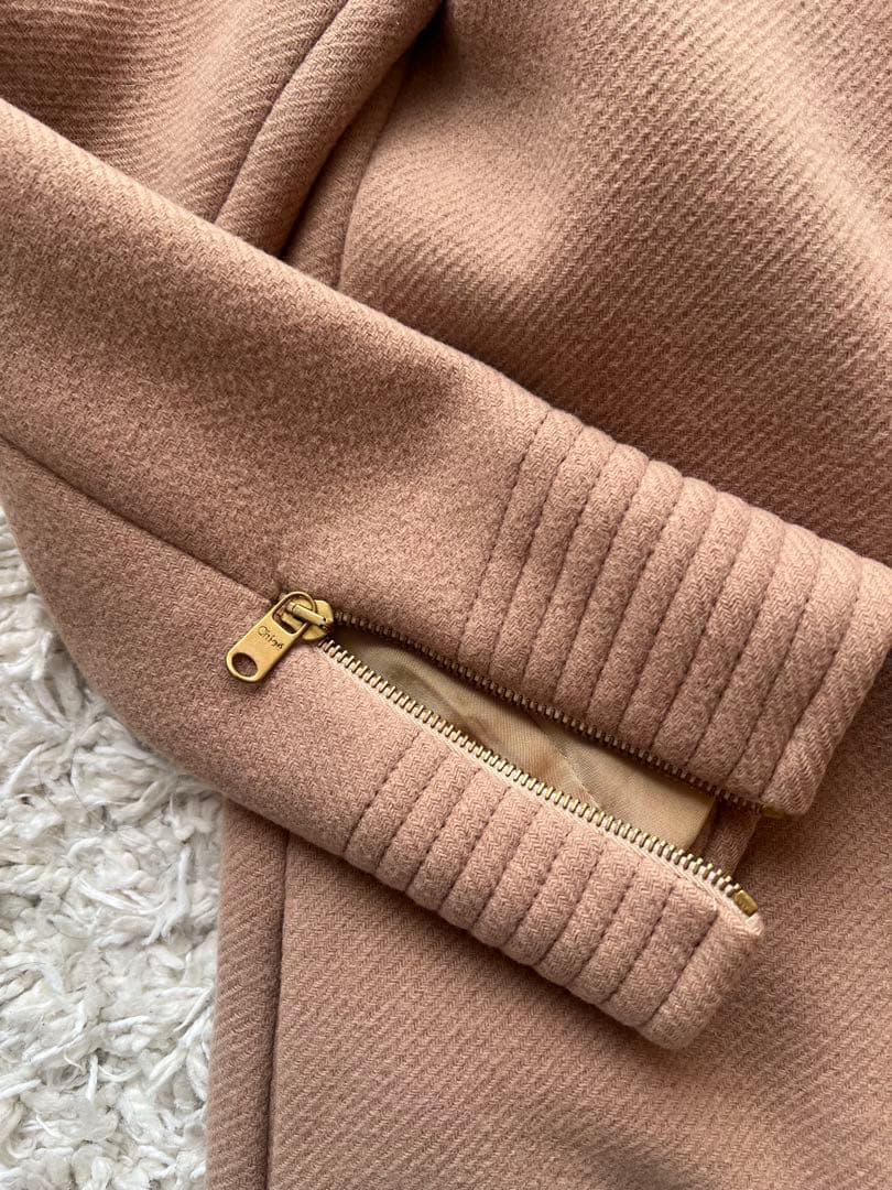 Chloe スタンドカラーコート ベージュ