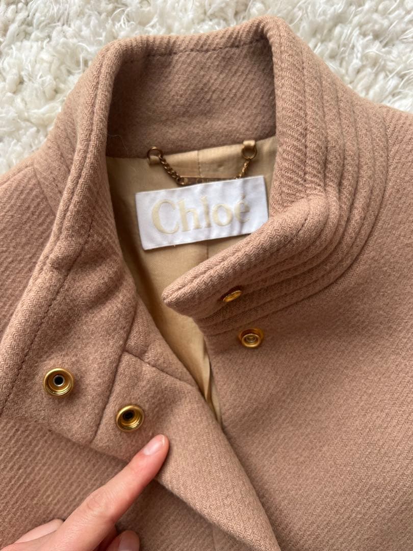 Chloe スタンドカラーコート ベージュ