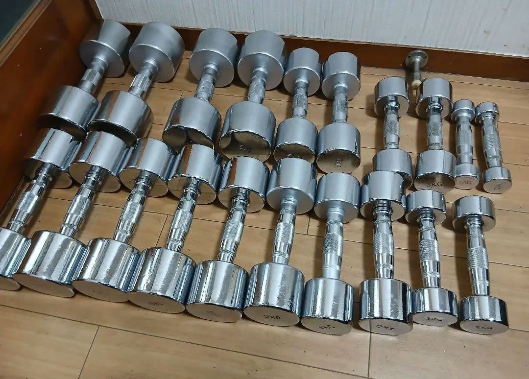 クロムダンベルセット1kg～10kgペア　計110kg