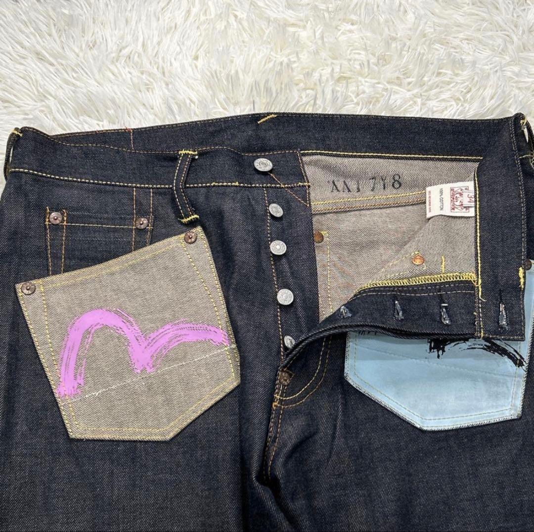 EVIS エビス　デニム　0001 大黒天　W34 ポケットデザイン　希少