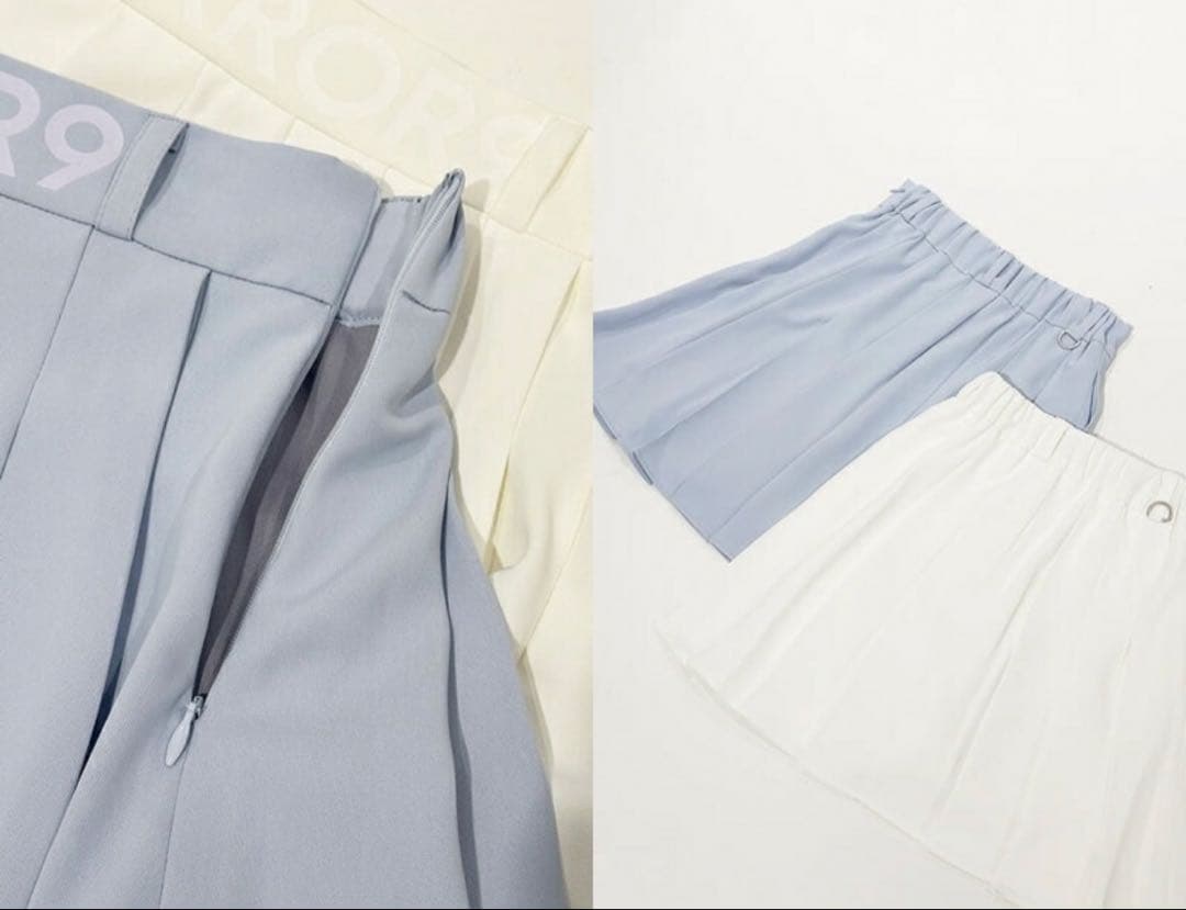 MIRROR9GOLF プリーツスカート ライトブルー