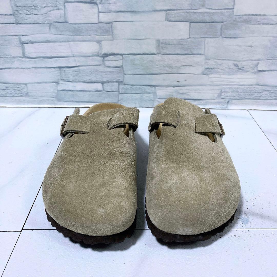 極美品 ビルケンシュトック ボストン トープ サボサンダル 24.5 ナロー幅