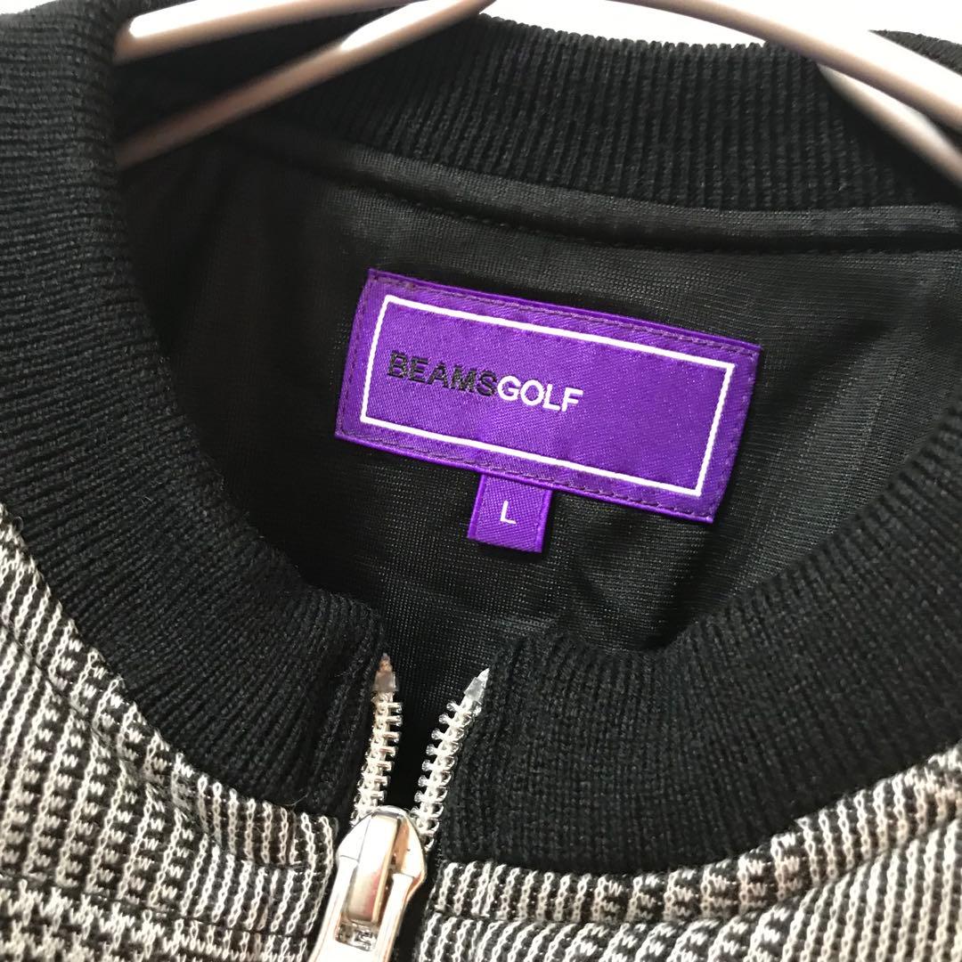 美品✴️BEAMS GOLF『ビームス 中綿 ブルゾン ジャケット』チェック 半袖