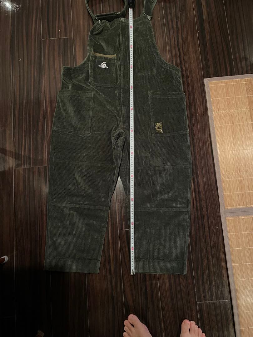 ダークグリーン コーデュロイ オーバーオール