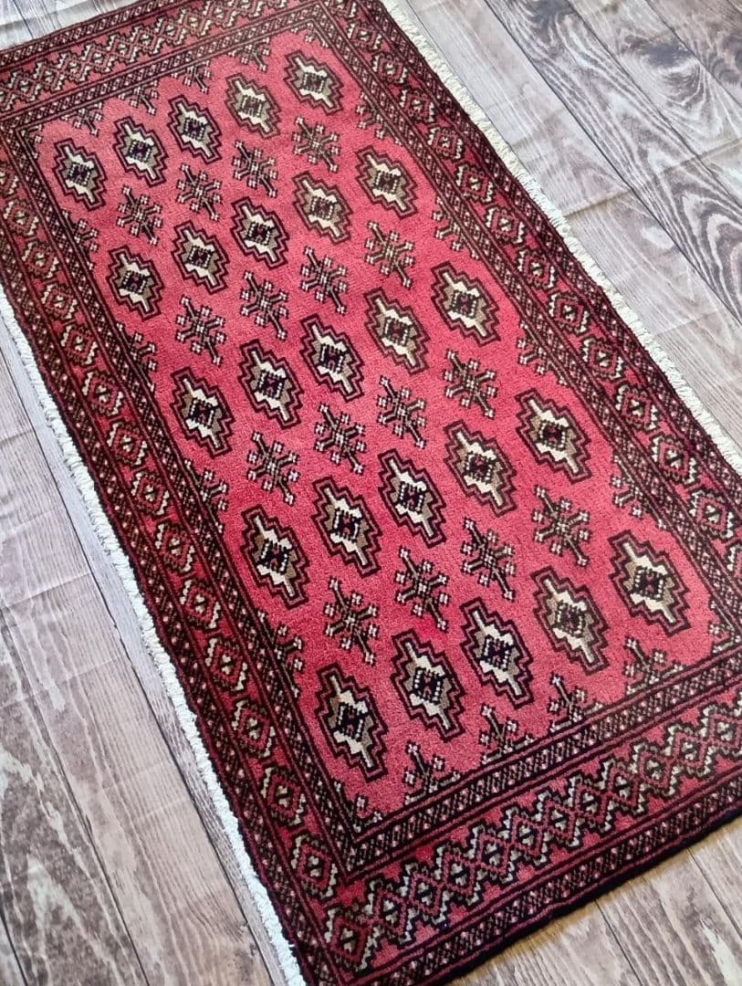 【りょーび】ペルシャ絨毯　トルクメン　トライバルラグ　イラン手織り(12)