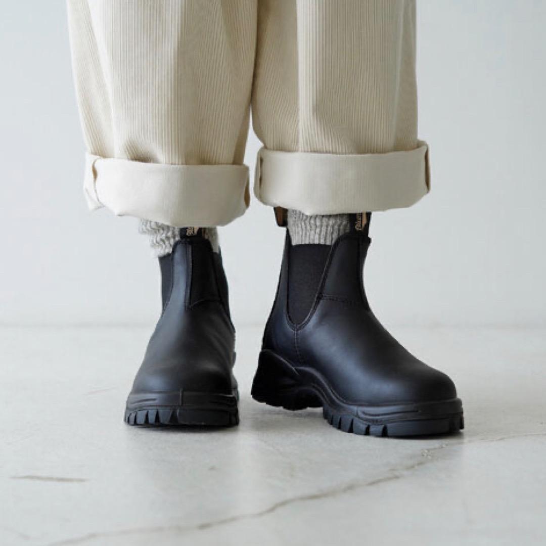 美品 Blundstone ブランドストーン ラグブーツ サイドゴア 3 黒