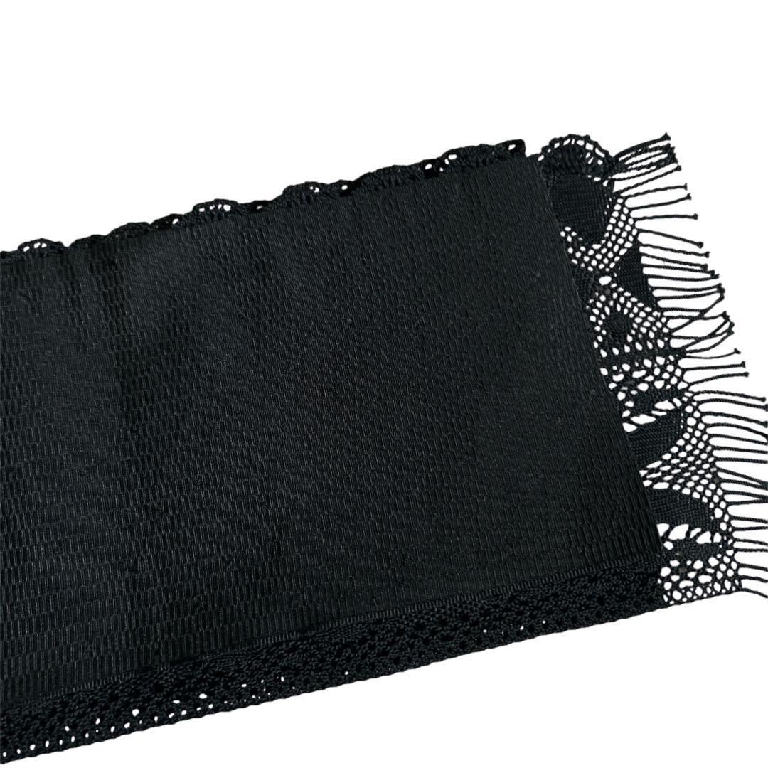 epoque様　ふりふ　レース　半幅帯　黒　ブラック