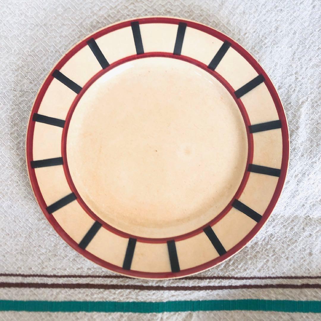 希少 クレイユモントローHBCM べアン バスク柄　ディナープレートB フランス