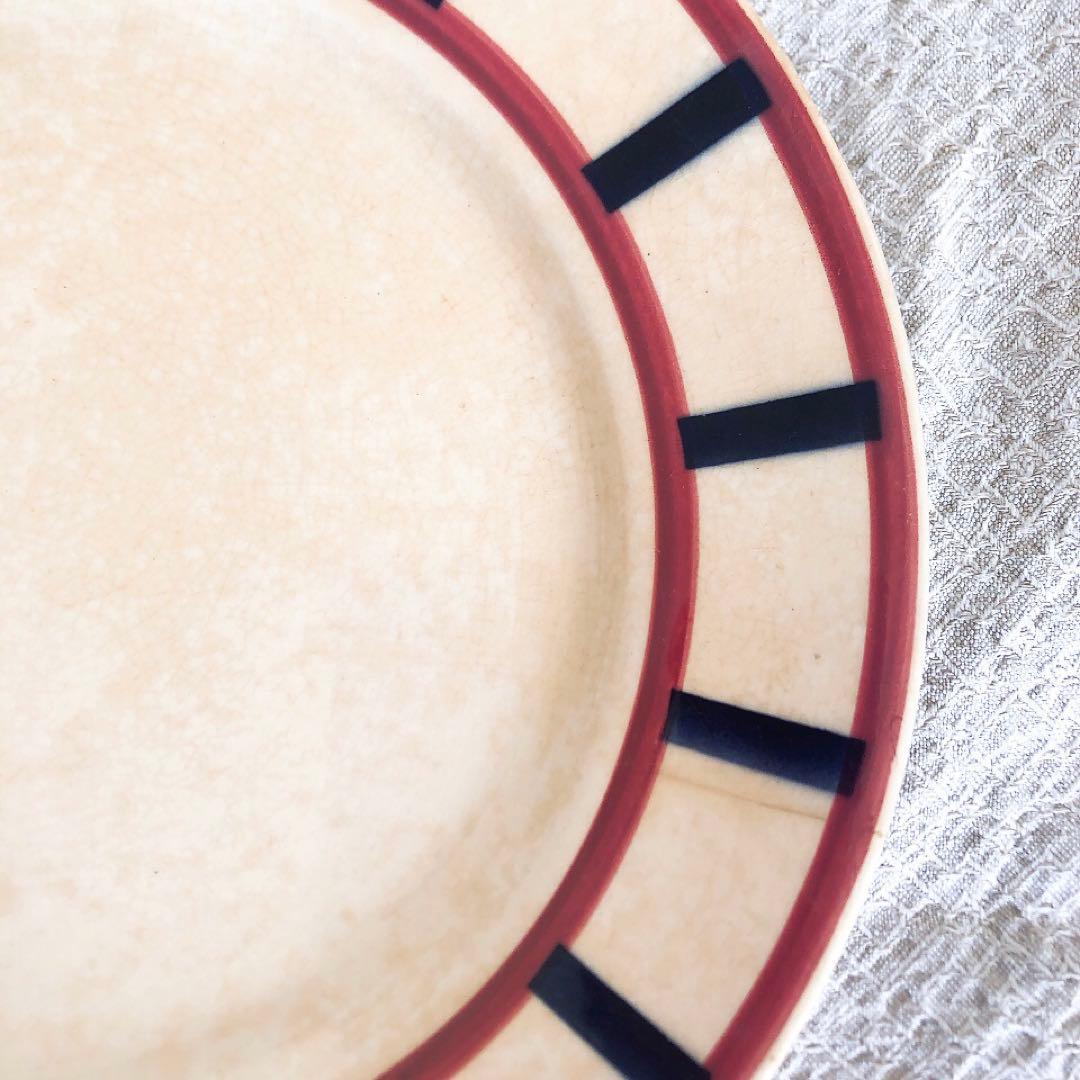 希少 クレイユモントローHBCM べアン バスク柄　ディナープレートB フランス