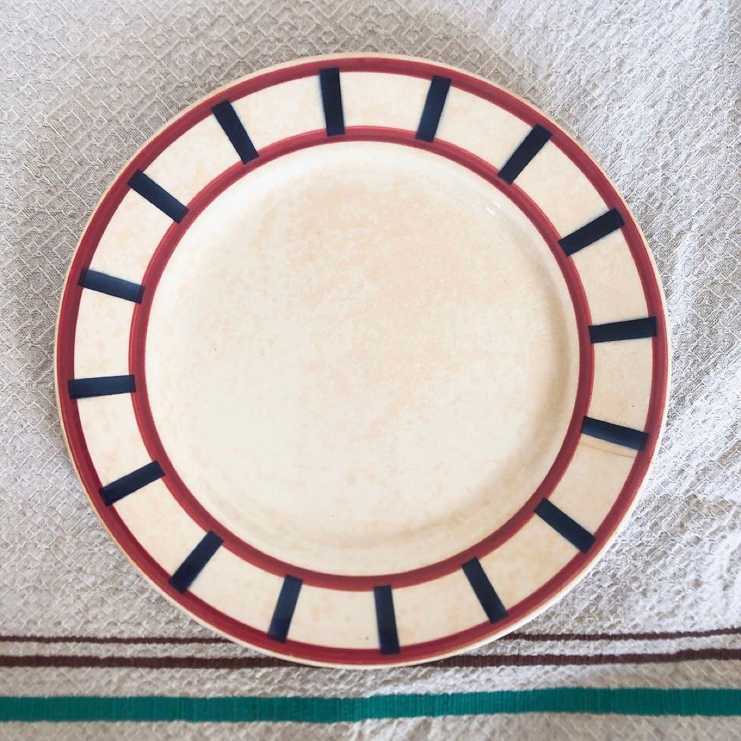 希少 クレイユモントローHBCM べアン バスク柄　ディナープレートB フランス