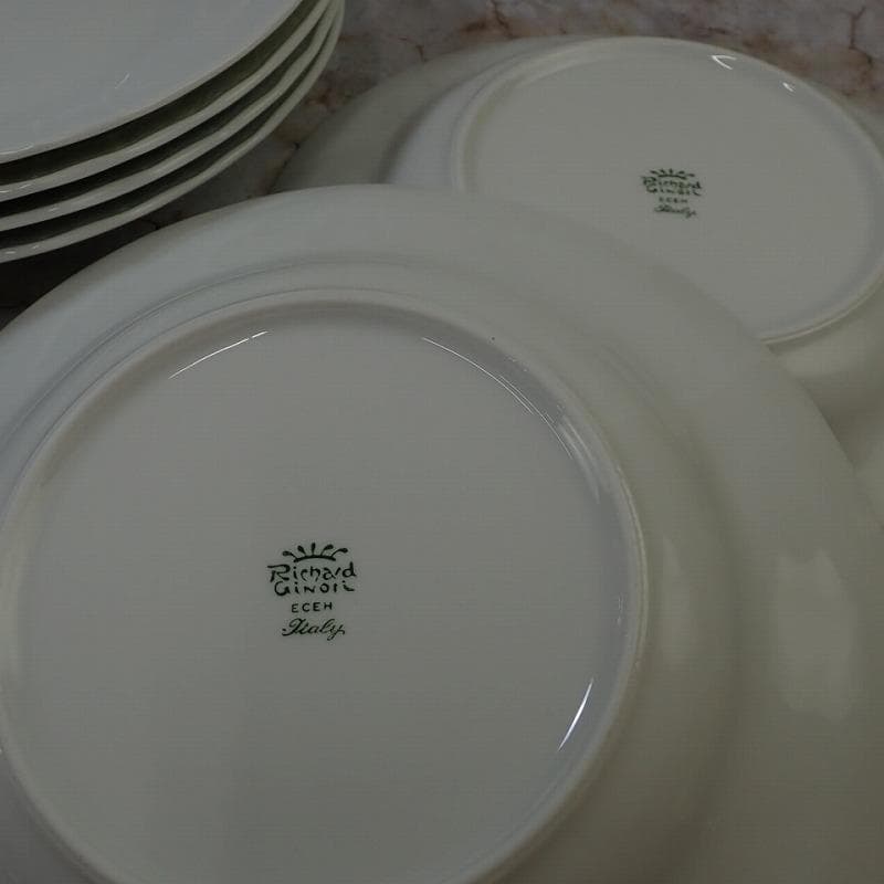 RU-6184 リチャードジノリ　ベッキオホワイトスーププレート　約23.5cm
