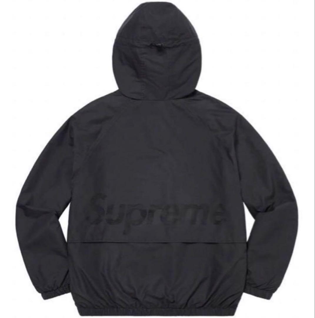 Supreme ブラック ナイロンジャケット フード付き