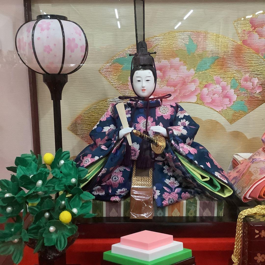 雛人形　ケース親王飾り　楓峰作　紅塗木製ケース