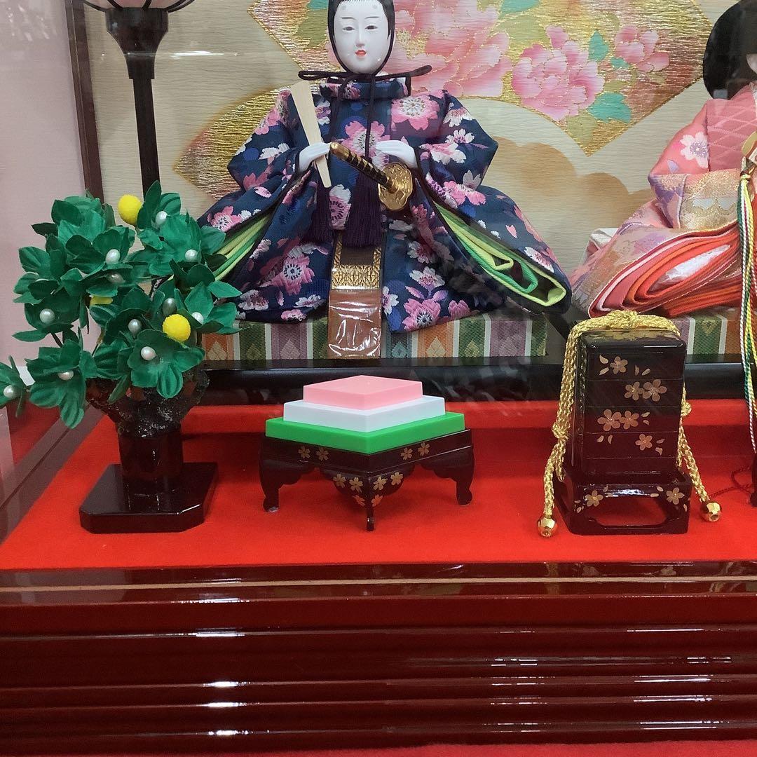 雛人形　ケース親王飾り　楓峰作　紅塗木製ケース