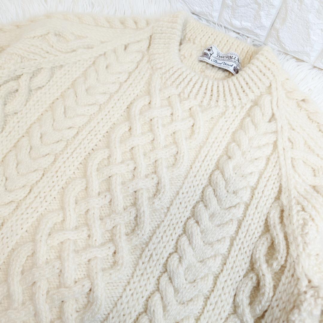 【美品】INVERALLAN ケーブルニット 肉厚 スコットランド ハンドメイド