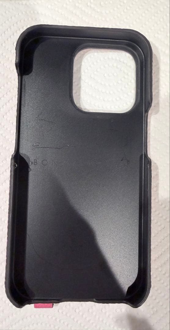 ピンクレザーiPhoneケース ストラップ付き