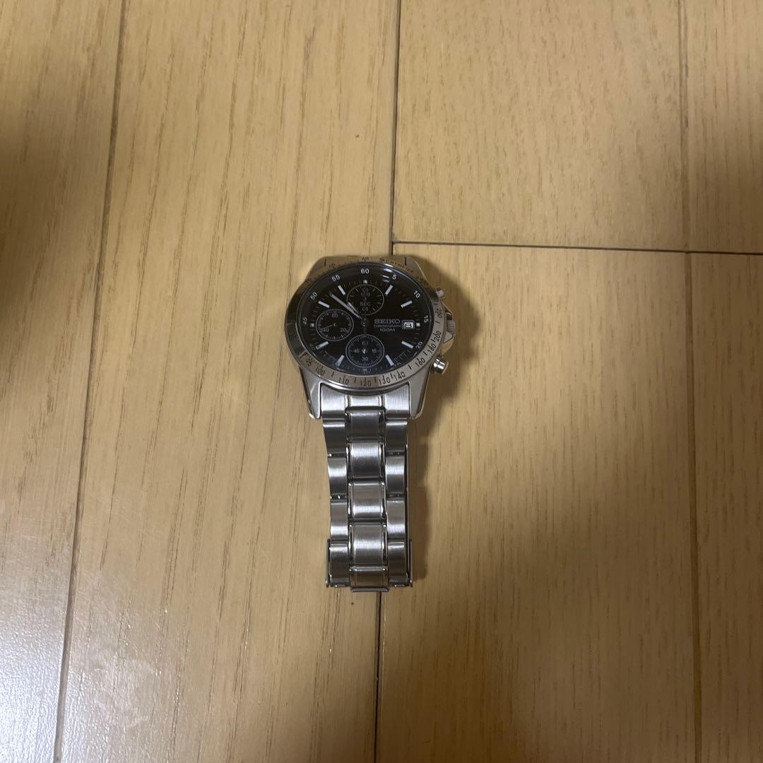 【美品】SEIKO クロノグラフ SND367PC 逆輸入モデル ブラック