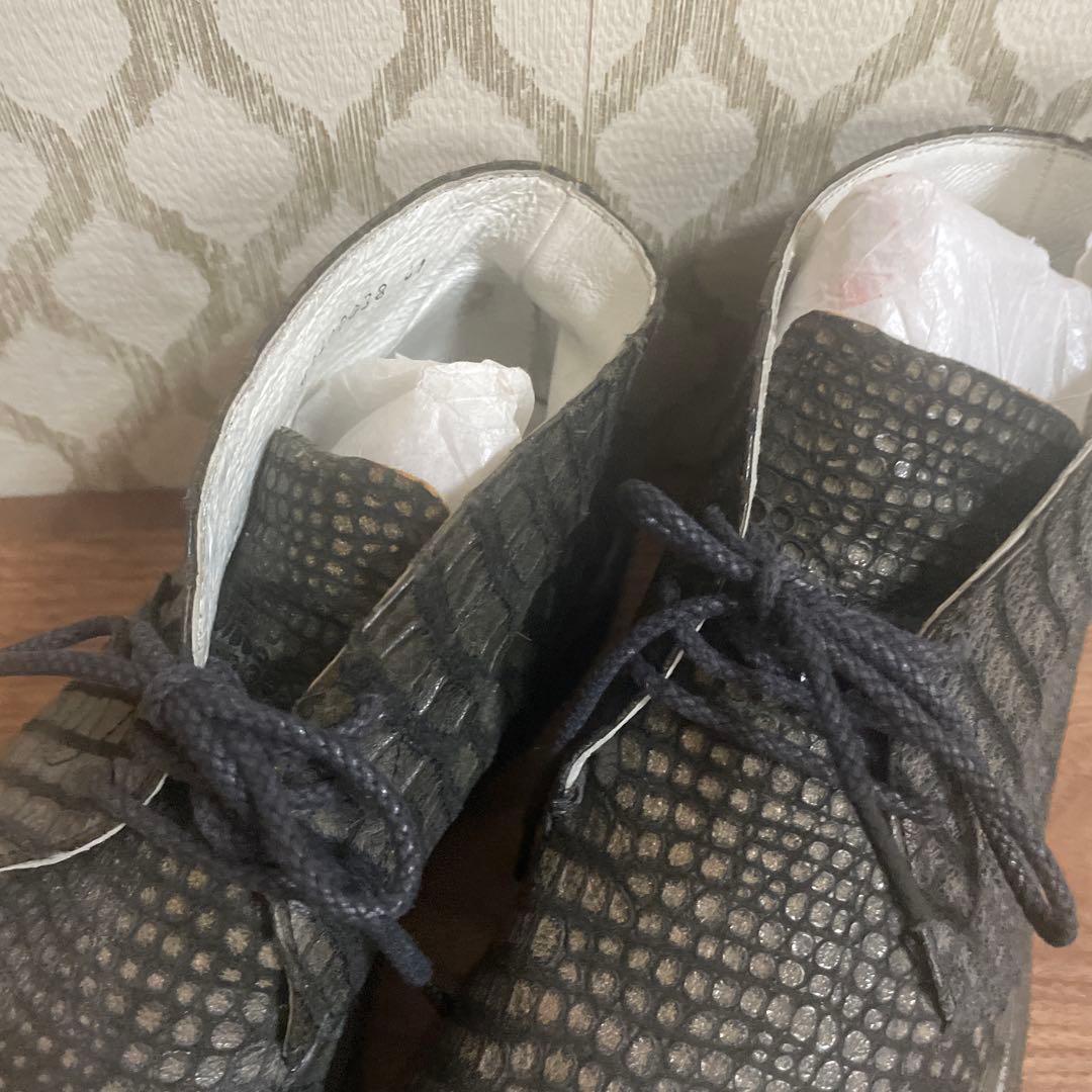 Hiromutakaharaクロコ型押しレースアップブーツ41