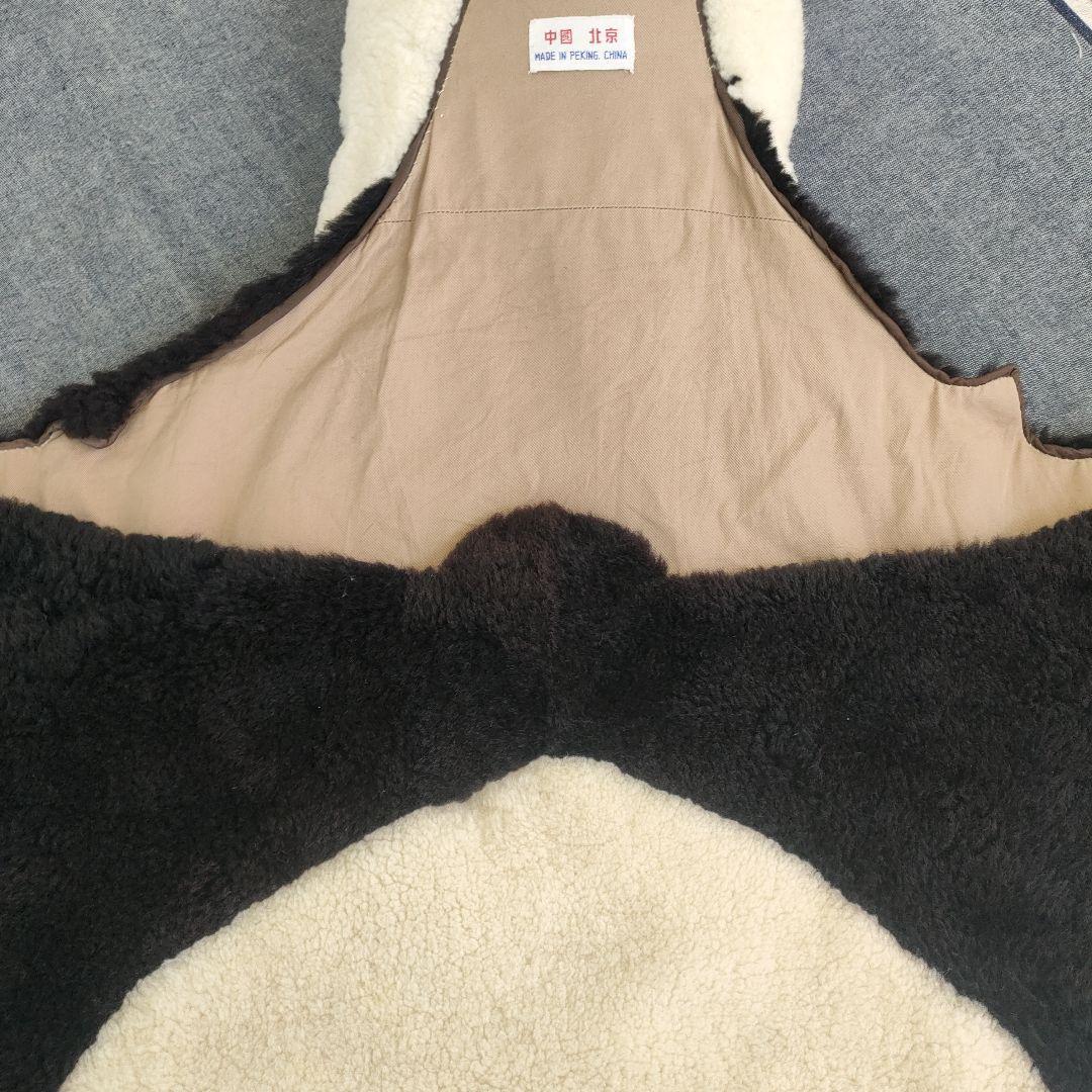 1mぐらい　北京　パンダの敷物　中国　昭和　中古　パンダ　ラグ　姿　敷物
