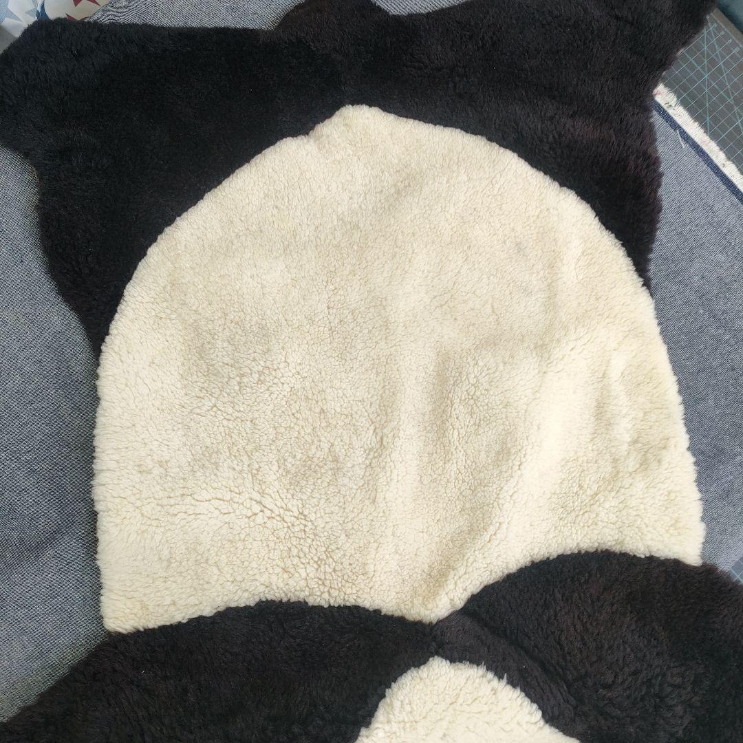 1mぐらい　北京　パンダの敷物　中国　昭和　中古　パンダ　ラグ　姿　敷物