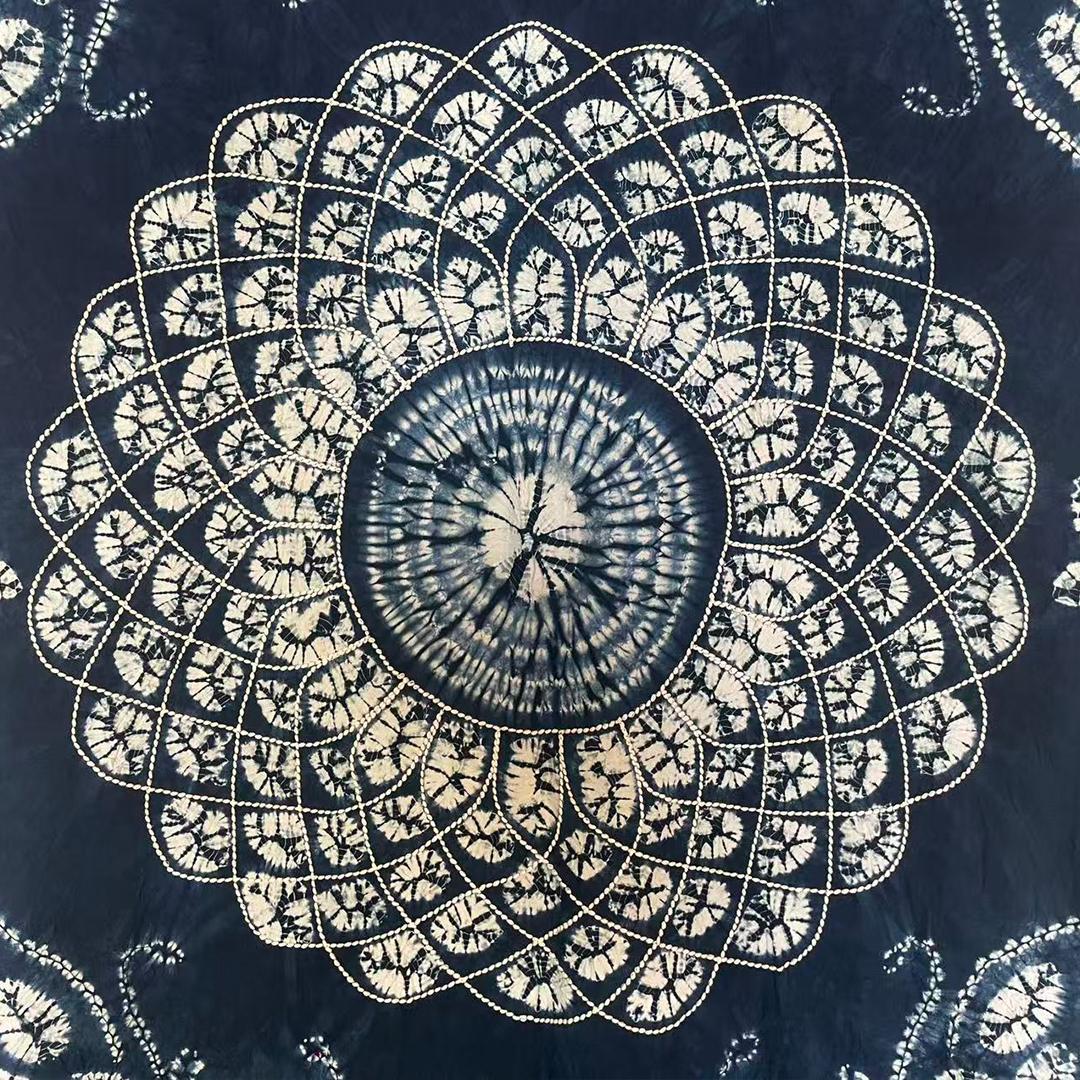 手染め 藍染 布 生地 手絞り 一点物 インテリア 雑貨用 テーブルクロス