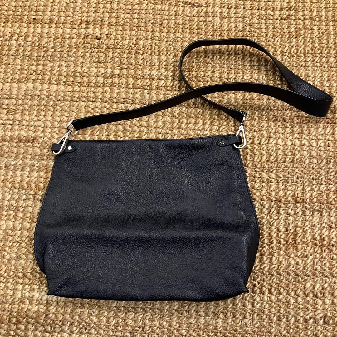 JIL SANDER レザー ショルダーバッグ 濃紺