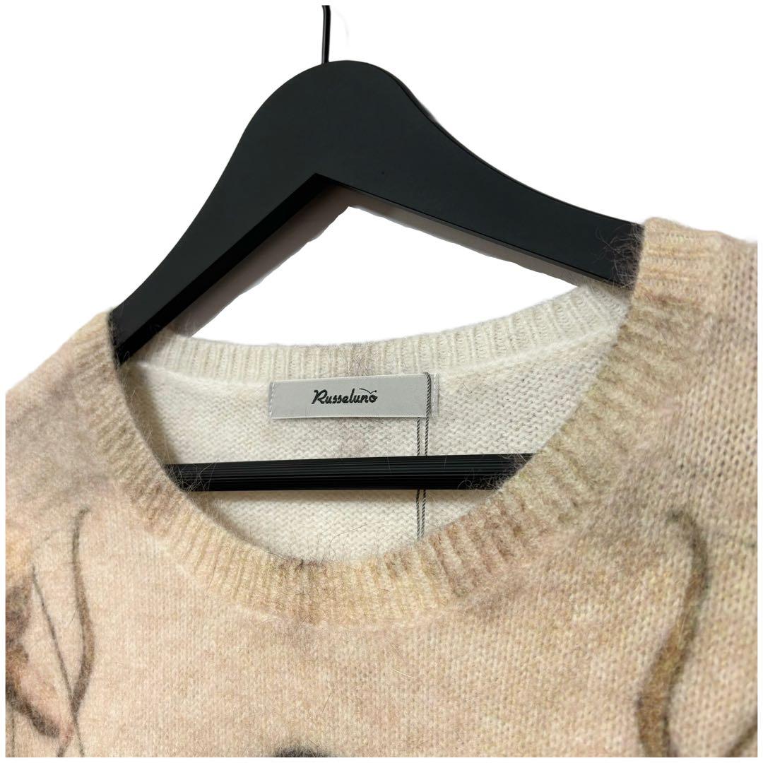 新品 ラッセルノ ゴルフ グラフィック ニット セーター アイボリー XL 6