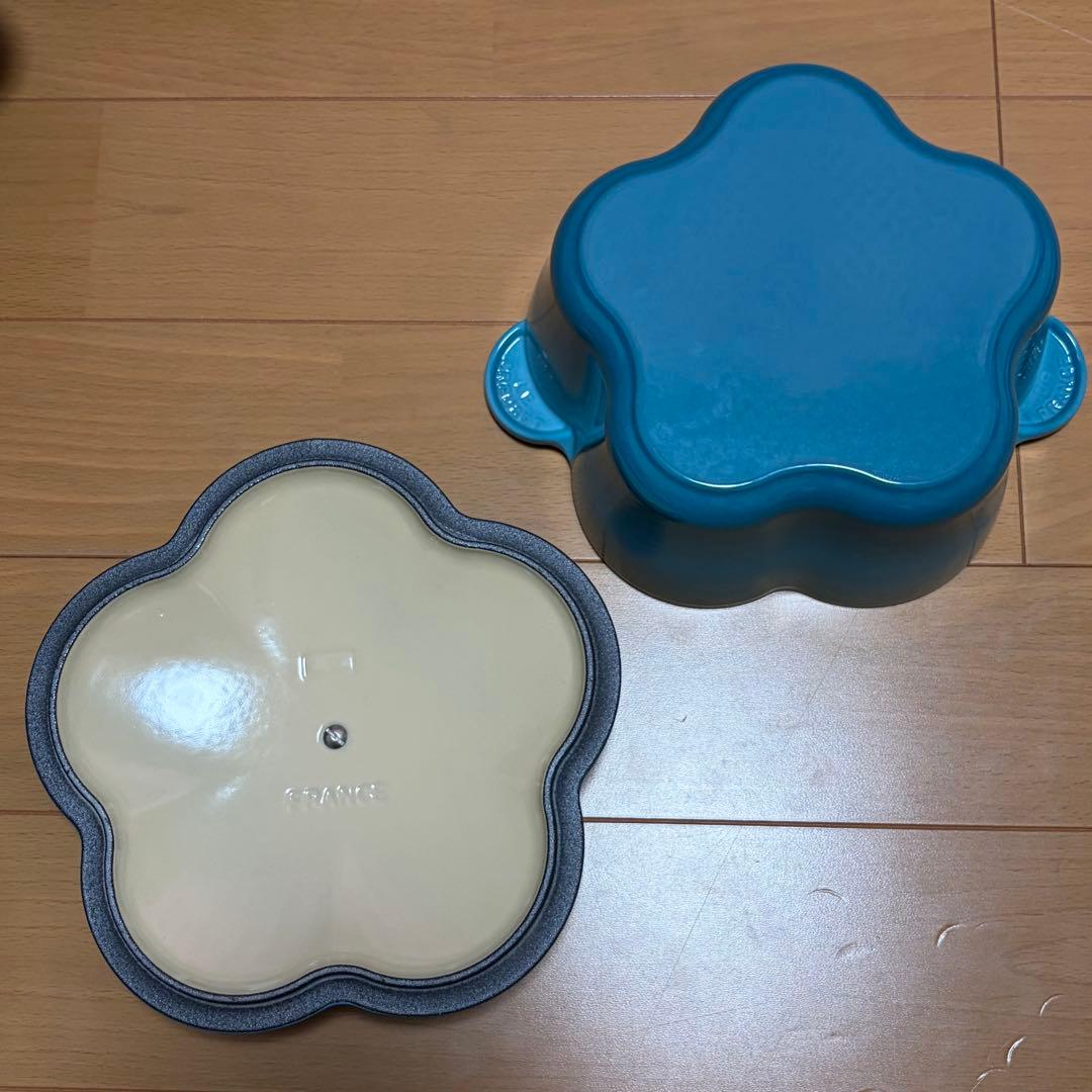 LE CREUSET ココットフルール　カリビアンブルー