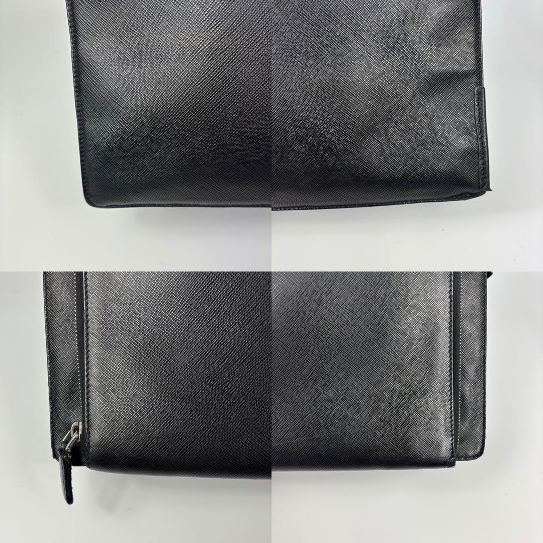 PRADA カバン ビジネスバッグ ブリーフケース 黒　サフィアーノ　鑑定済