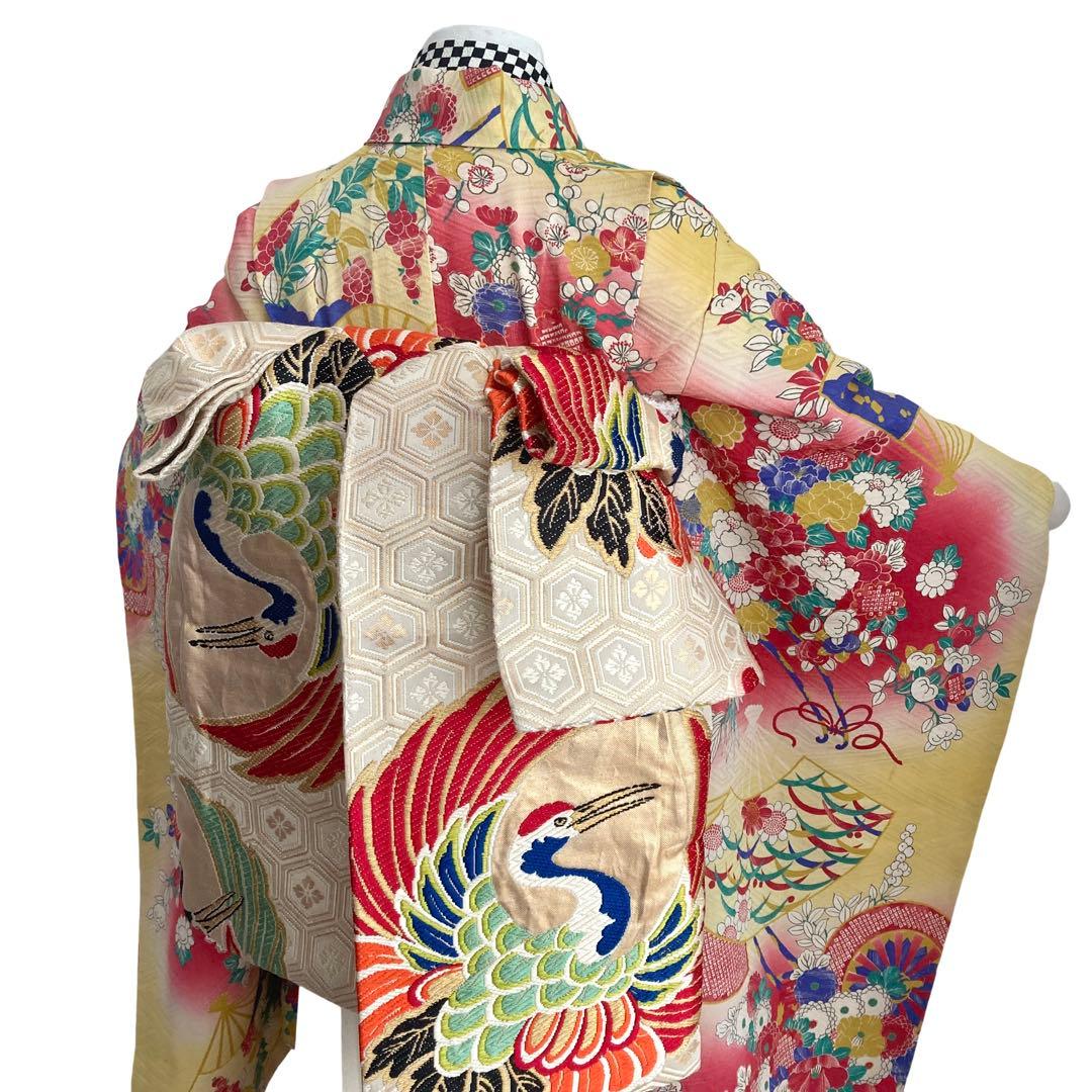 ★アンティーク　女の子　子供着物　7歳　七五三　　大正ロマン　NO48