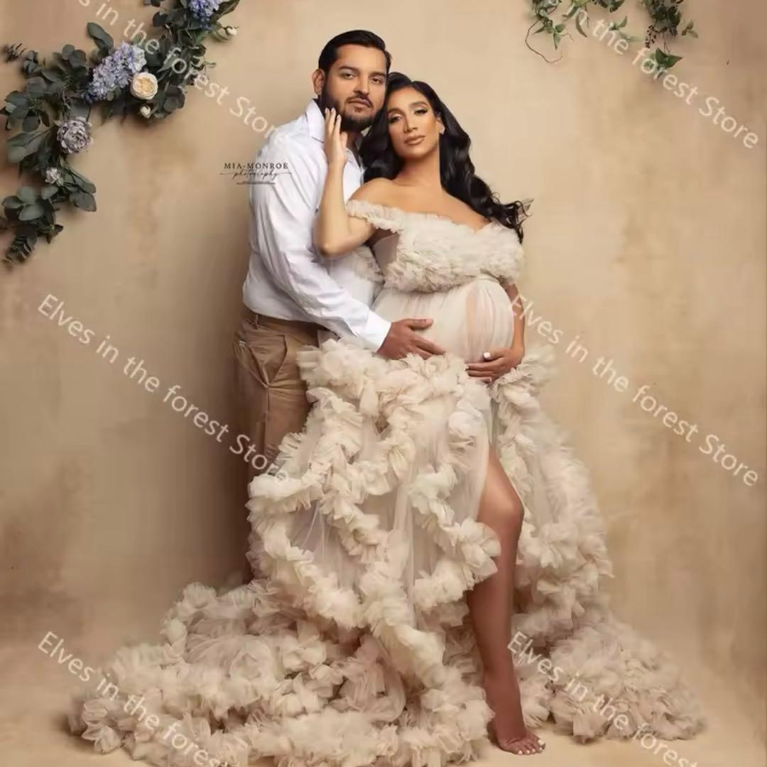 しめじ様♡マタニティフォト　ドレス　衣装　海外　チュール　ボリューム