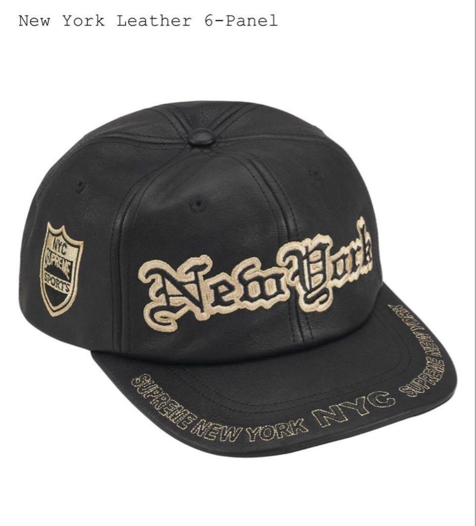 帽子 supreme New York Leather 6-Panel Cap