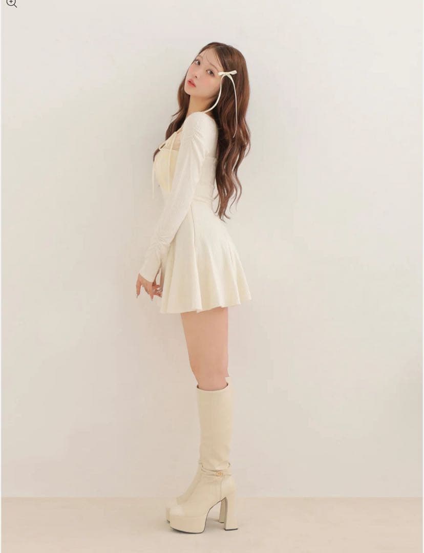 エムミーエメ　Cross tulle flare mini onepiece