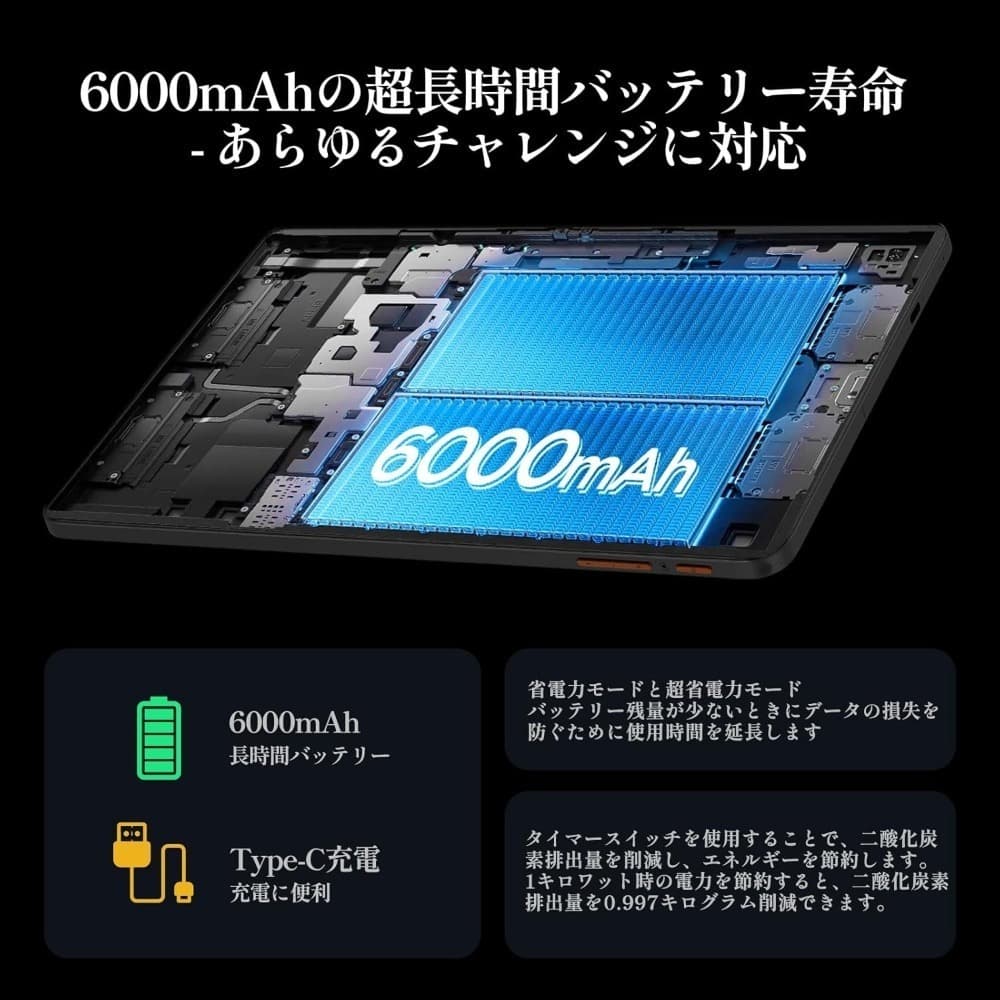 Android14 薄型 ブラック 12G＋64GB タブレット 10インチ