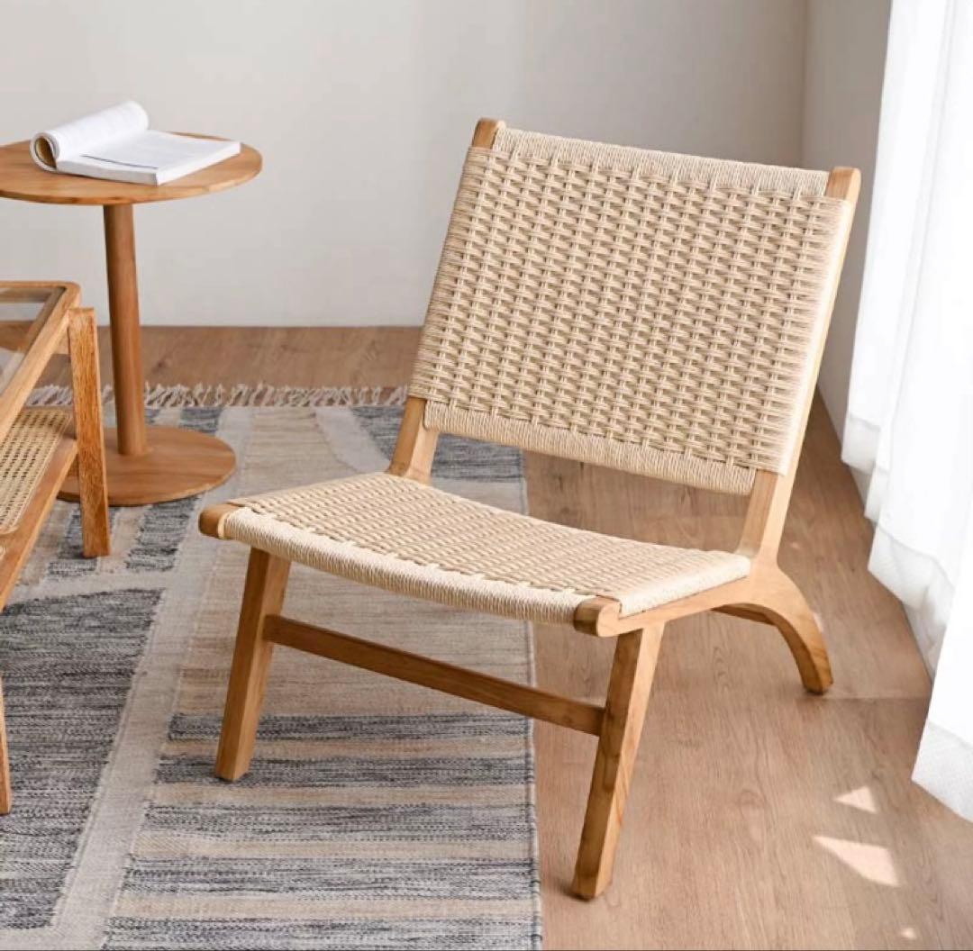 KAGLAB ペーパーコード×チーク材(ソープ仕上げ) ラウンジチェア