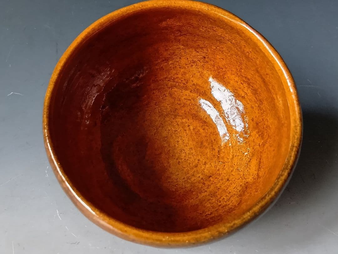 天*屋様 茶道具/九代・大樋長左衛門「飴釉茶碗」/碩叟書付